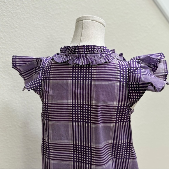 NWT Designer Never a Wallflower Rachel Dress Purple Cotton Plaid Size XS - Picture 7 of 10